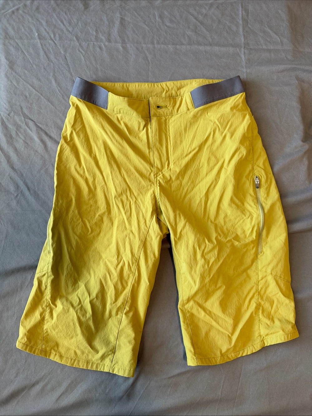 Patagonia Green Athletic Shorts with Gray Waistband